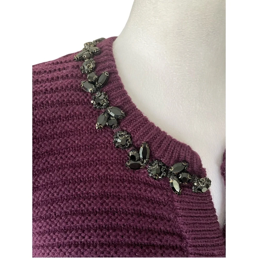 NWT Express Purple Sweater with Jeweled Neckline Size Small